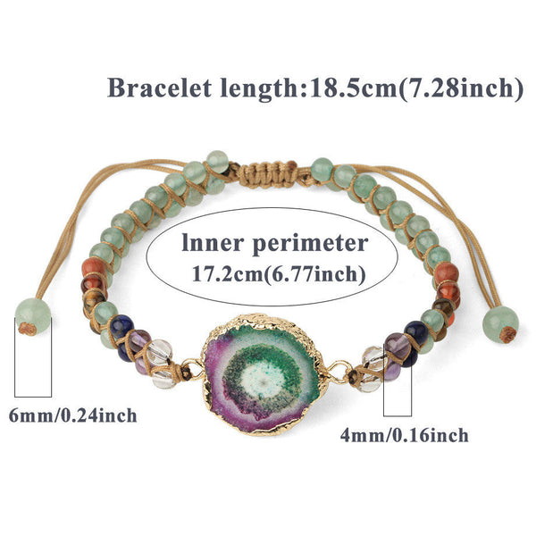 Agate Natural Crystal Beaded Braided Yoga Bracelet For Women-Diamond Deluxe Outlet