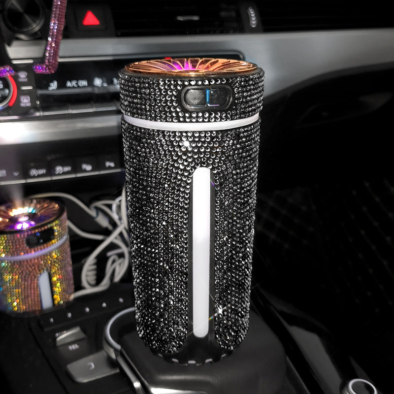 Luxury Diamond Car Humidifier LED Light Car Diffuser Auto Air Purifier Aromatherapy Diffuser Air Freshener Car Accessories For Woman-Diamond Deluxe Outlet