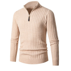 Men's Long-sleeved Half-turtleneck Zip-up Sweater-Diamond Deluxe Outlet