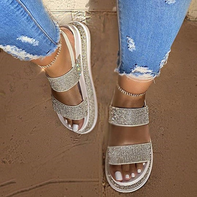 Women's Platform Sandals With Flat Heels-Diamond Deluxe Outlet